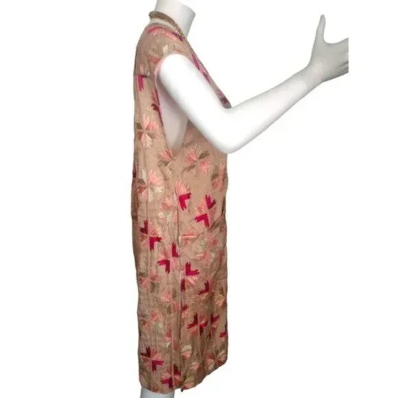 Free People Boho Embroidered Long Tunic Top Women Size 4 - Picture 4 of 9